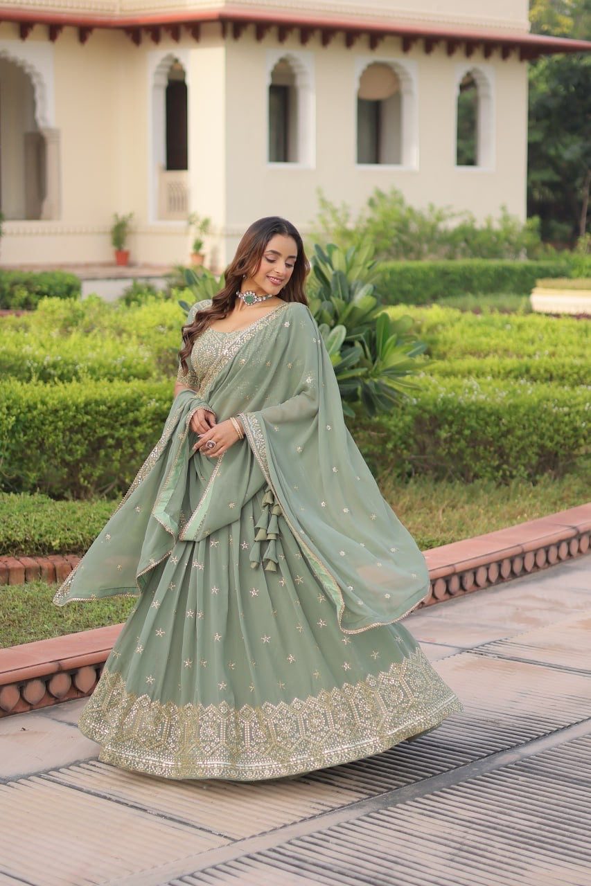 Premium Designer Sequins Embroiderd Readymade Lehenga choli Set