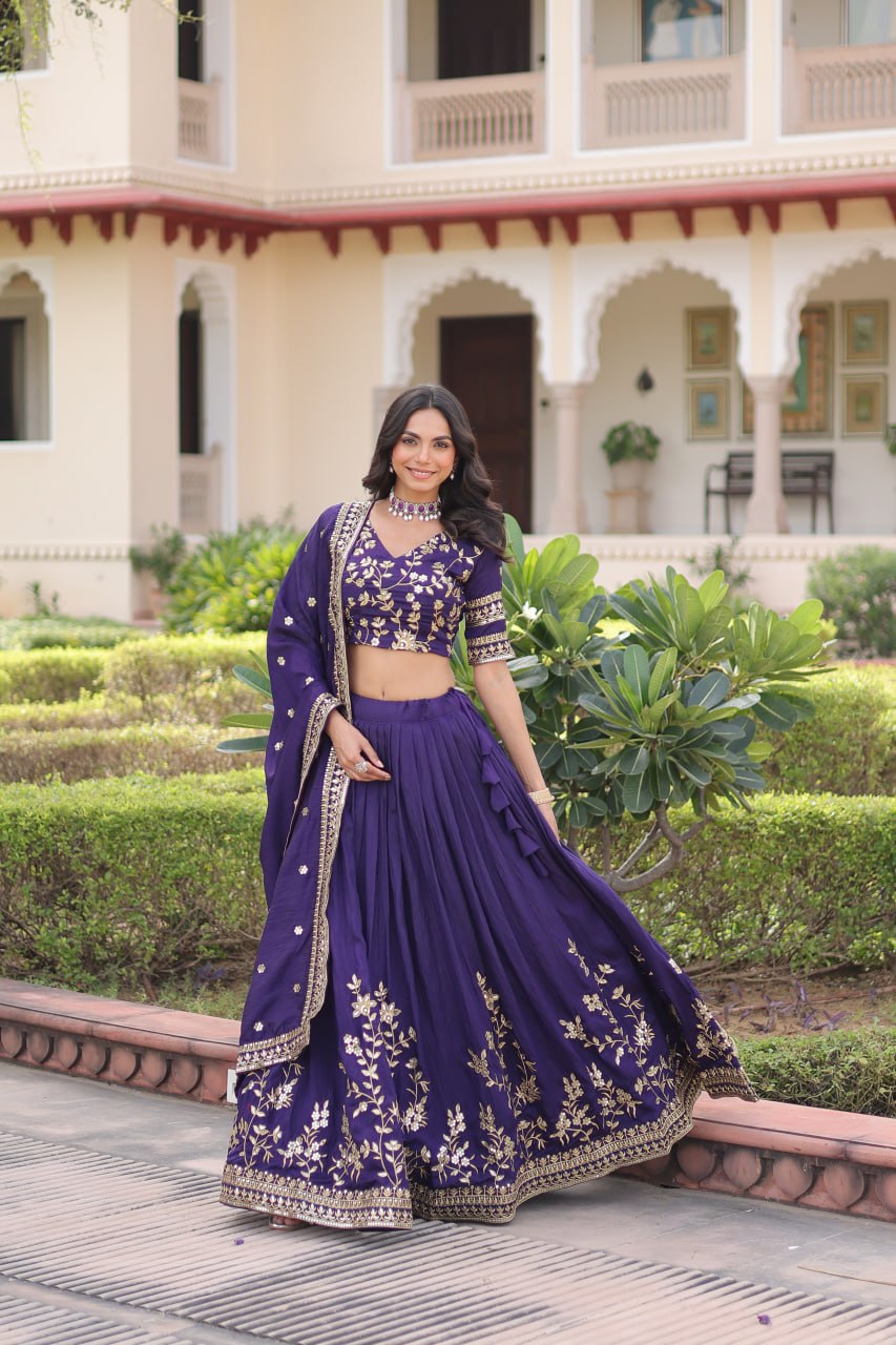 Premium Designer Sequins Embroiderd Readymade Lehenga Choli Set