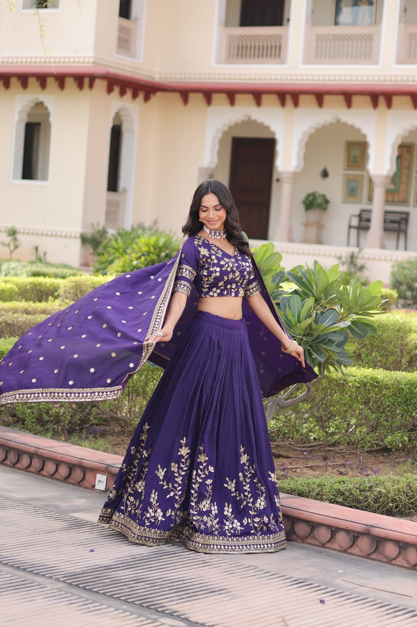 Premium Designer Sequins Embroiderd Readymade Lehenga Choli Set
