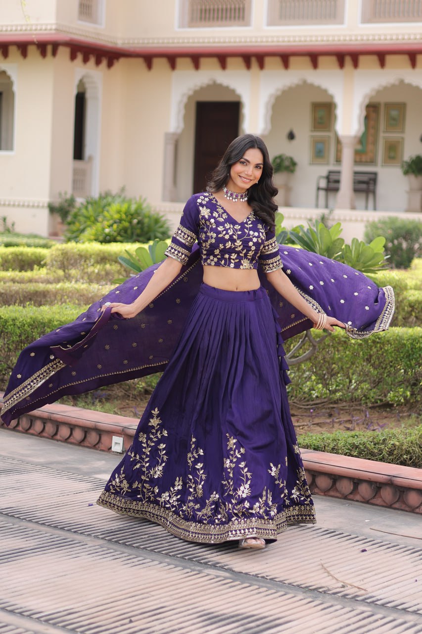 Premium Designer Sequins Embroiderd Readymade Lehenga Choli Set