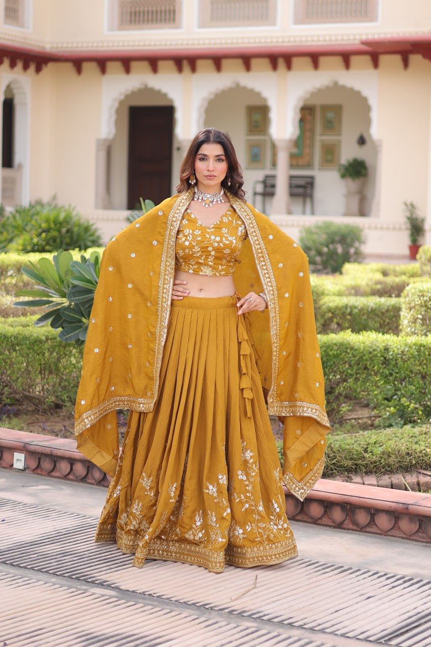 Premium Designer Sequins Embroiderd Readymade Lehenga Choli Set