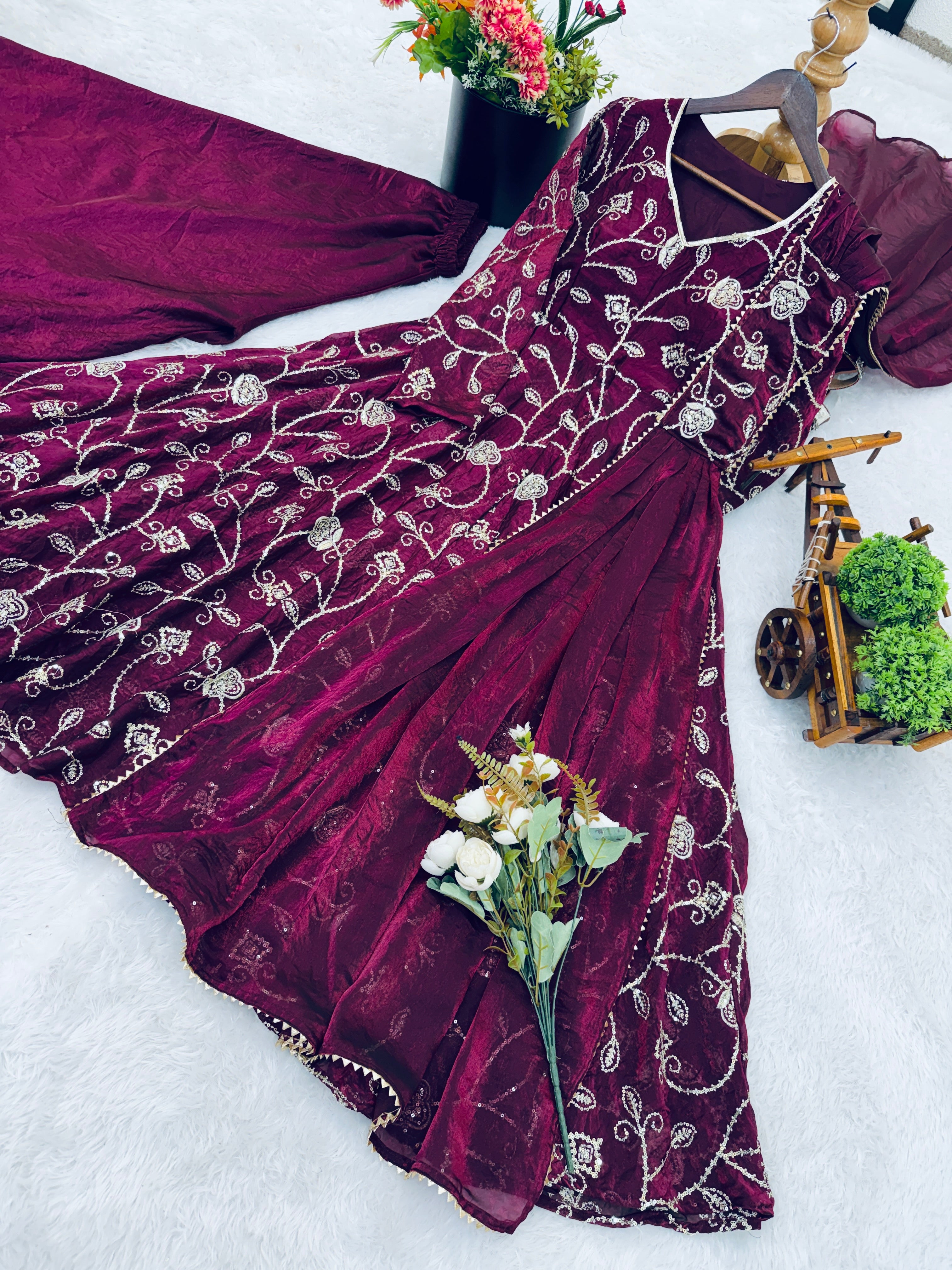 Festive Wear Designer Top Sharara Set with Dupatta – Premium Quality