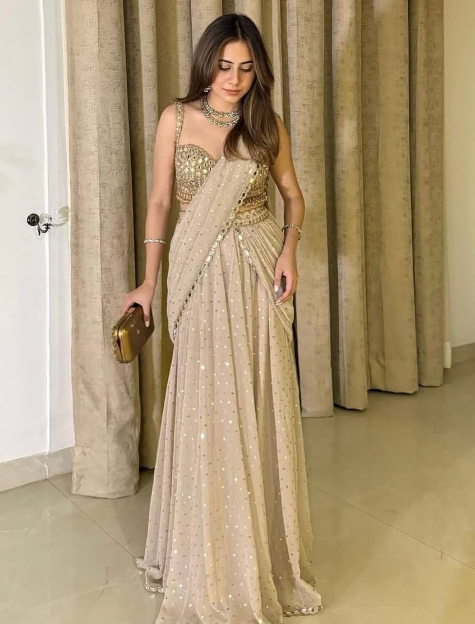 Premium Ready to Wear Lehenga Saree with Fancy Thread Embroidery