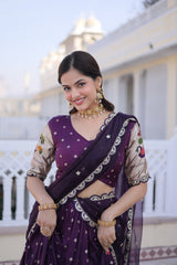 Designer Dola Silk Lehenga Choli Dupatta Set with Meena Weaving & Sequins Work