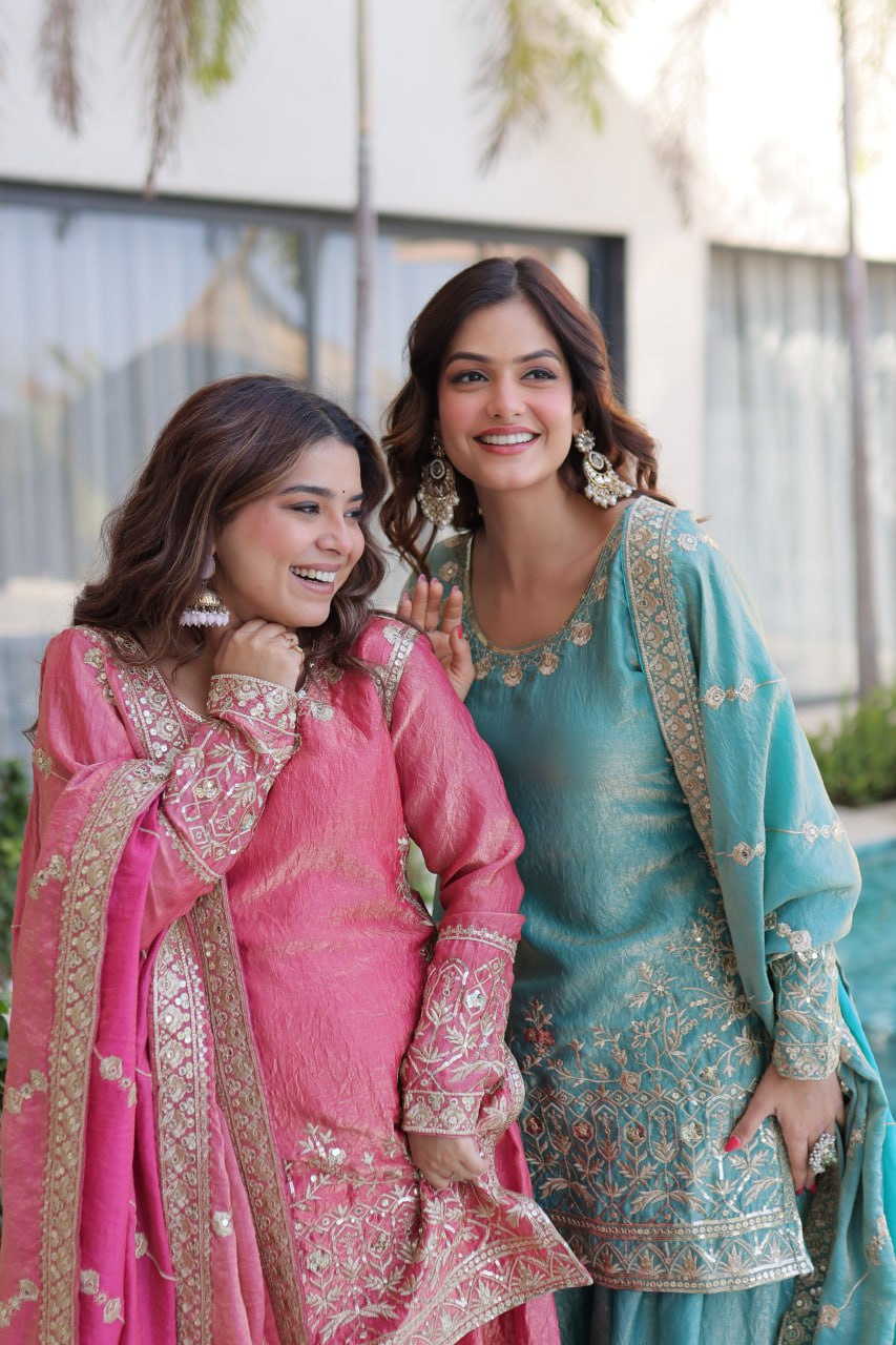 PREMIUM DESIGNER READYMADE TOP-SHARARA-DUPATTA
