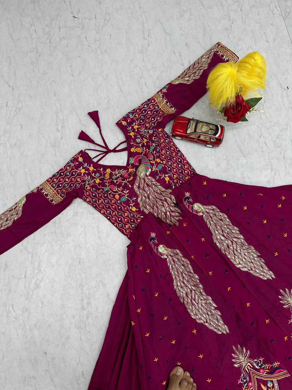 Festival Special Pure Vichitra Crop Top with Shrug Lehenga Set – Heavy Embroidery