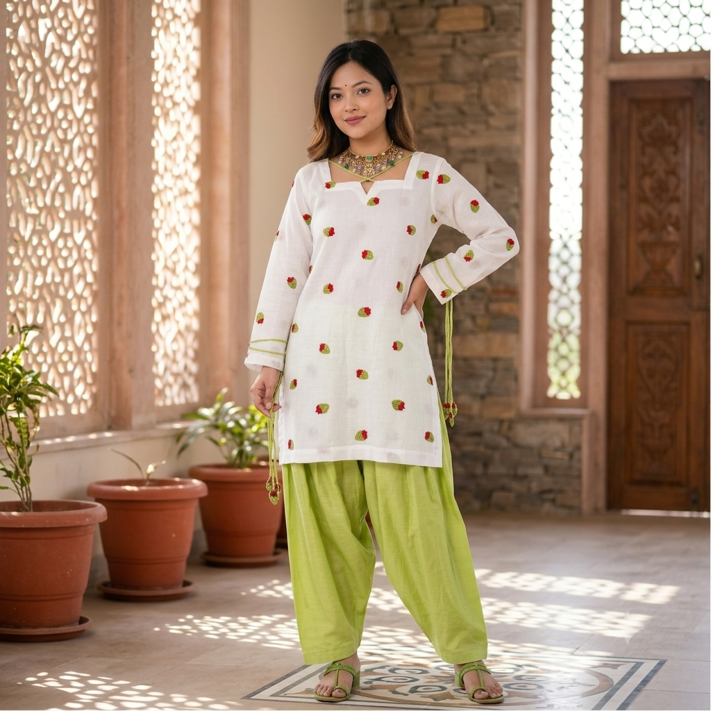Readymade Pure Cameric Cotton Farshi Suit Set