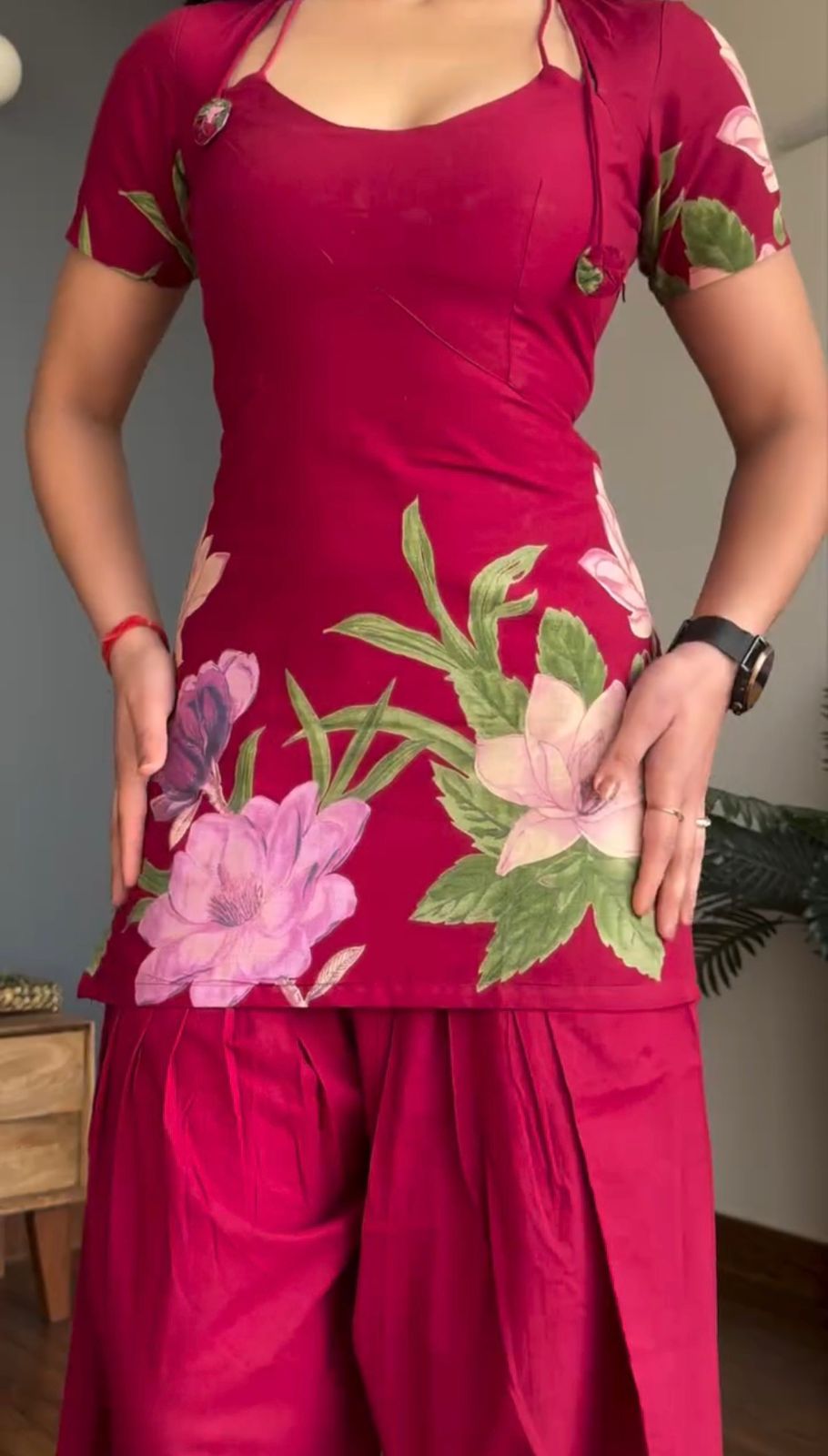 Women's Ethnic Laila Floral-Print Pure Cotton Kurti