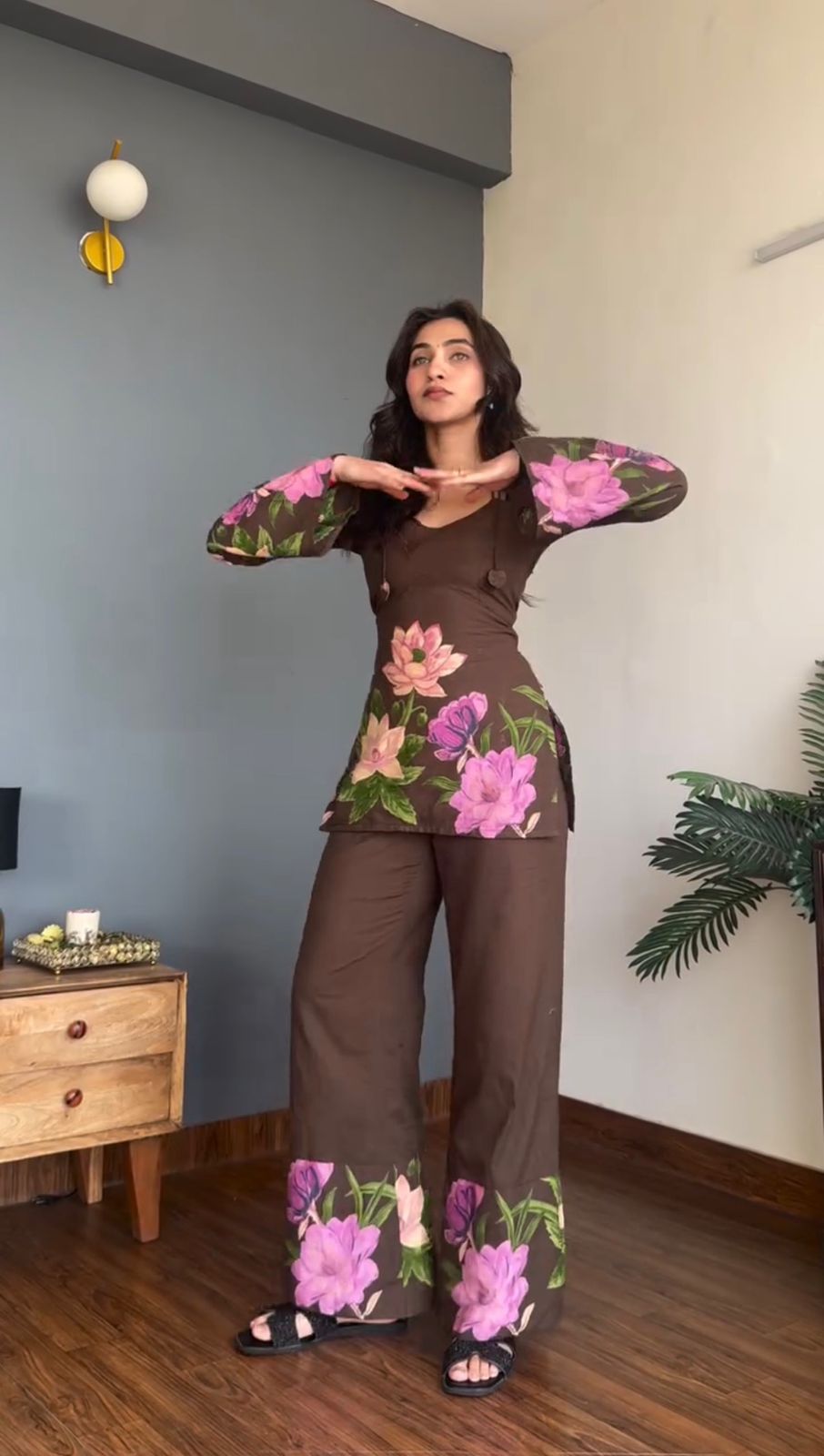 Women's Ethnic Laila Floral-Print Pure Cotton Kurti