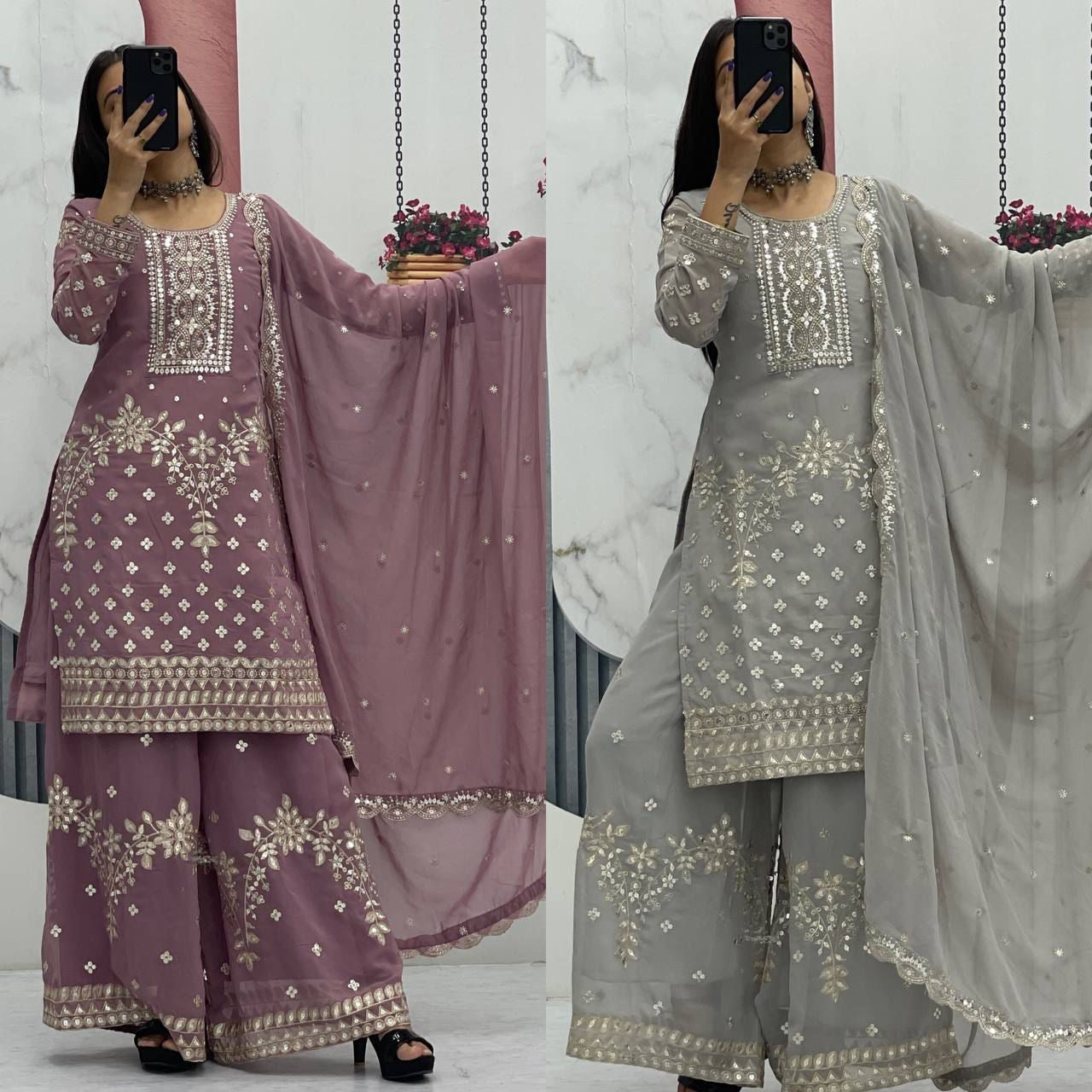 New Designer Party Wear Top Plazzo and Dupatta Set