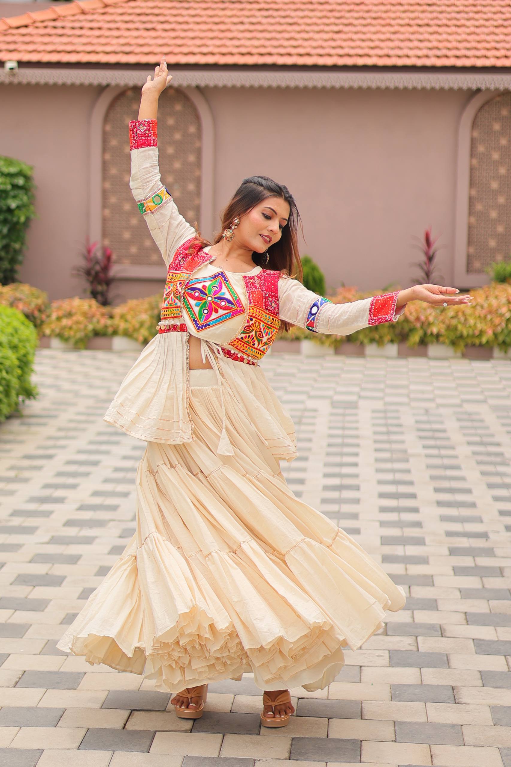 Navratri Special Gamthi Work Lehenga Choli