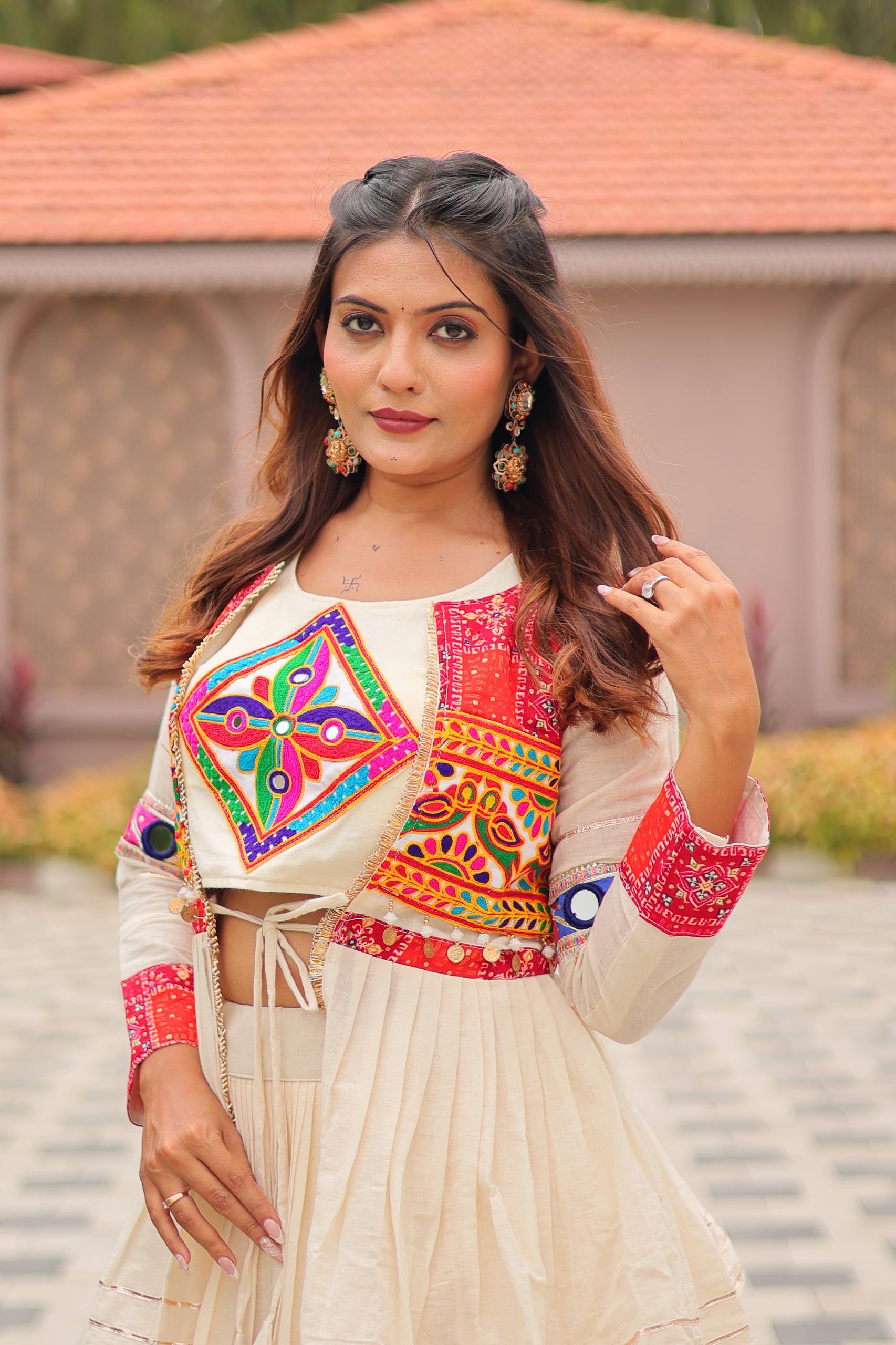 Navratri Special Gamthi Work Lehenga Choli