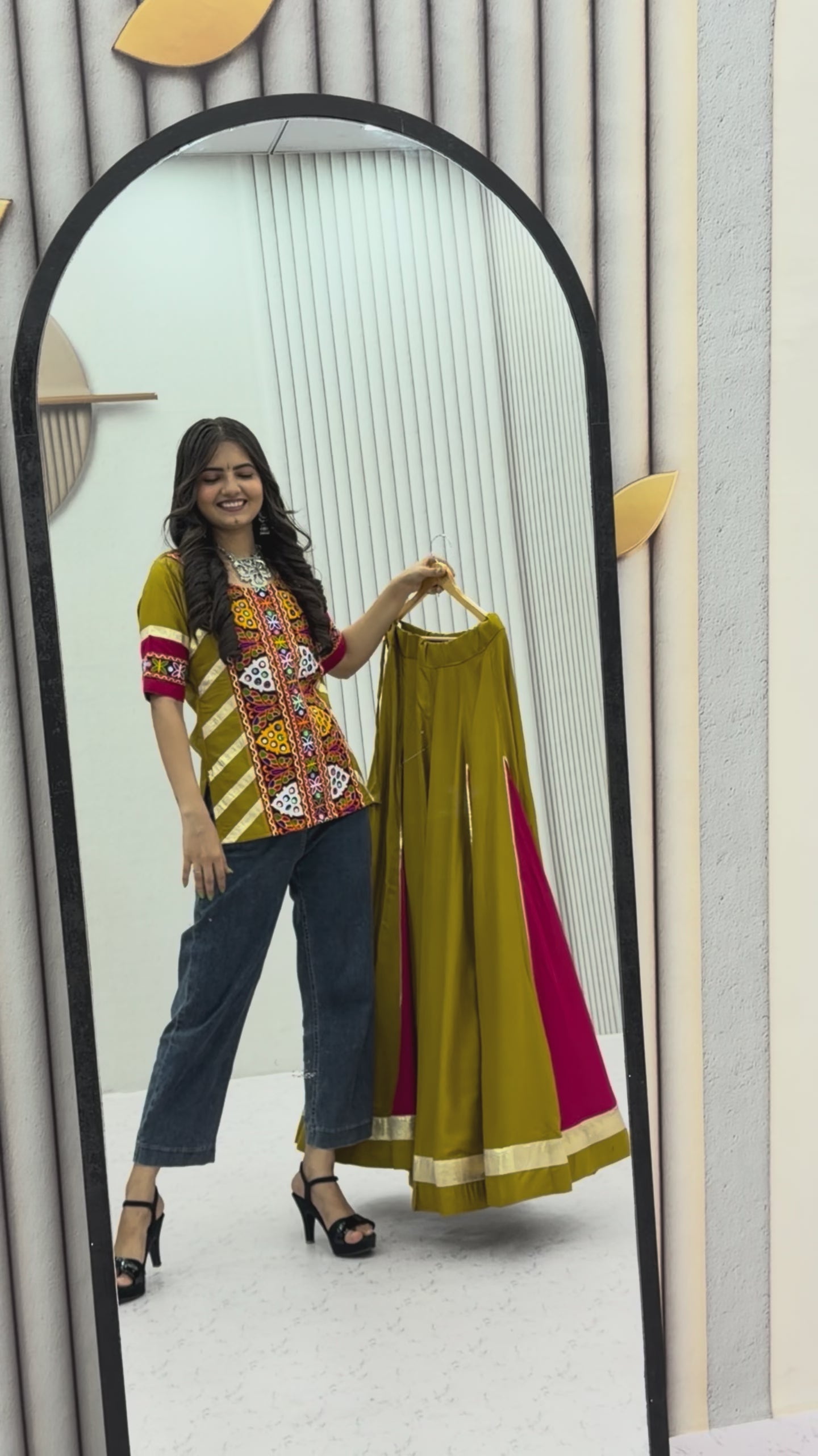 Traditional Pure Cotton Navratri Kediyu Lehenga Set